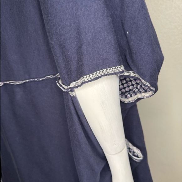 Lucky Brand Women's Kimono Shawl Navy Boho Reversible XL.  #244 - Picture 2 of 11